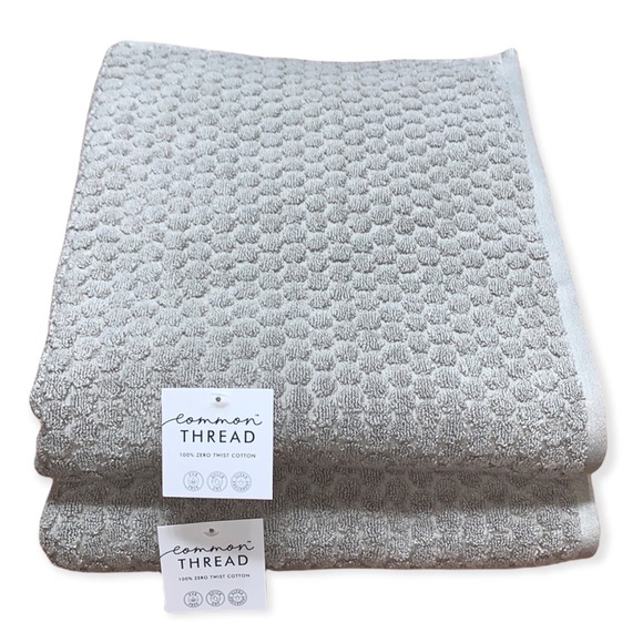 common THREAD 100% Zero Twist Cotton Towel Set 6-Piece Quick Dry Ultra Absorbent - Picture 3 of 12